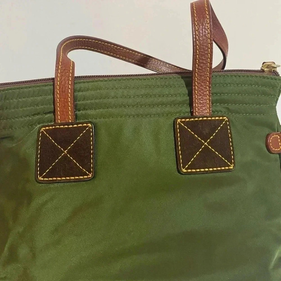 Dooney Bourke green nylon satchel handbag - Picture 9 of 13
